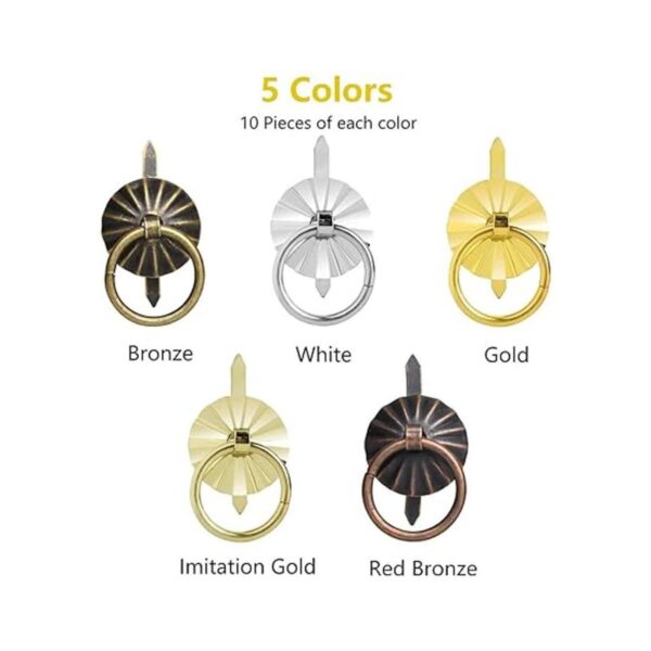 50 piezas de metal Brad sujetadores con anillos de tirar