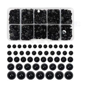 TOAOB 830 cuentas redondas de plástico negro de 0.157 in