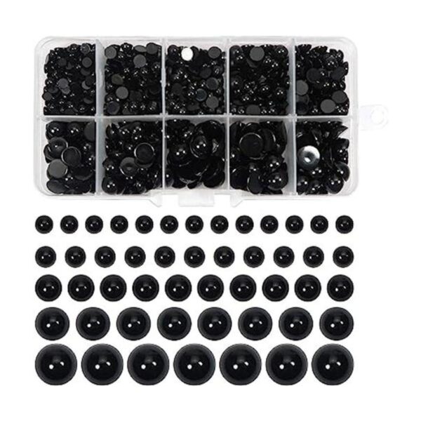 TOAOB 830 cuentas redondas de plástico negro de 0.157 in