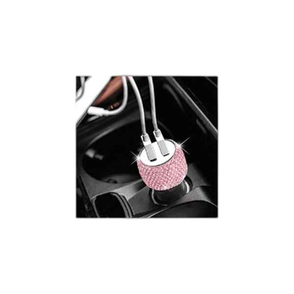 Cargador de coche USB dual brillante hecho a mano con