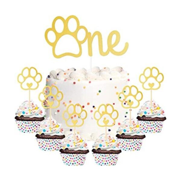 37 paquetes de adornos de pastel con diseño de pata de