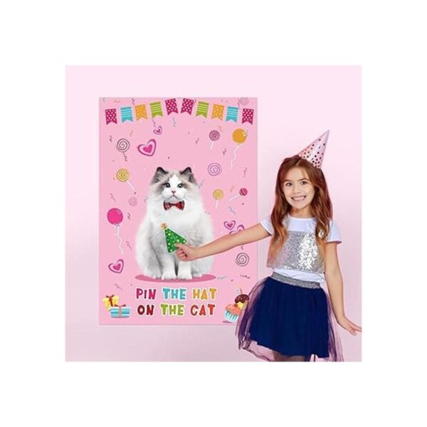 Pin The Hat On The Cat Party Game Juego de fiesta de_3