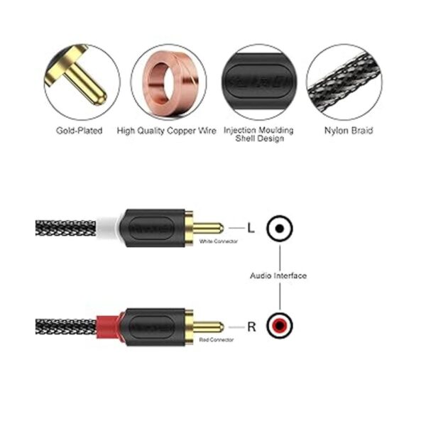 JD Cable RCA 2RCA a 2RCA RCA 2 RCA macho a 2 RCA macho_2