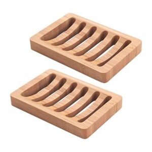 AmazerBath Jabonera de bambú paquete de 2 jaboneras para_1