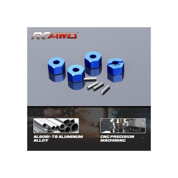 RCAWD Ruedas hexagonales de 0.472 in con pasadores de