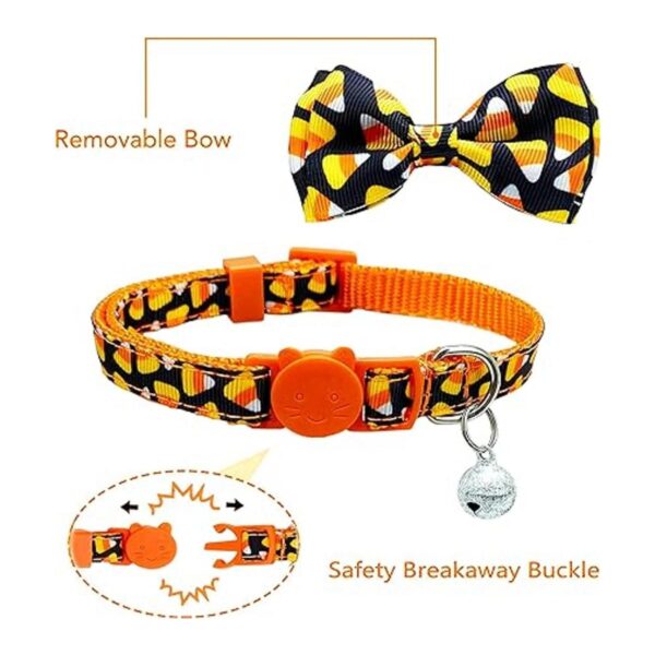 Pohshido Paquete de 2 collares de pajarita para gatos de