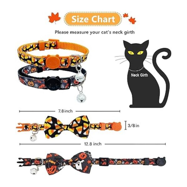 Pohshido Paquete de 2 collares de pajarita para gatos de