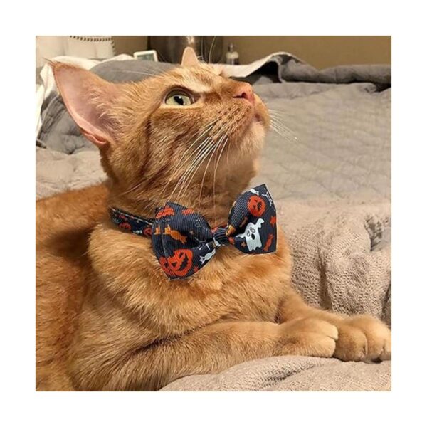 Pohshido Paquete de 2 collares de pajarita para gatos de