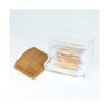 NAGU Soporte acrílico Qtip con tapa de bambú dispensador_2