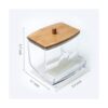 NAGU Soporte acrílico Qtip con tapa de bambú dispensador_6