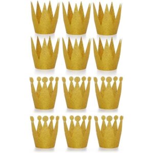 Amybasic 12 piezas Sombreros dorados de corona de_1