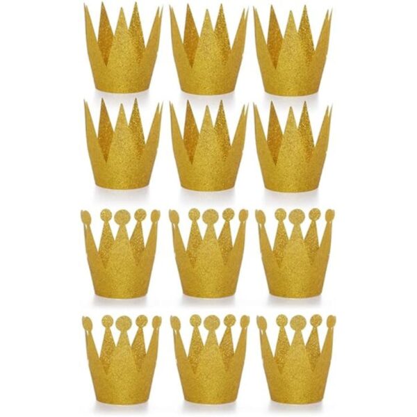 Amybasic 12 piezas Sombreros dorados de corona de_1