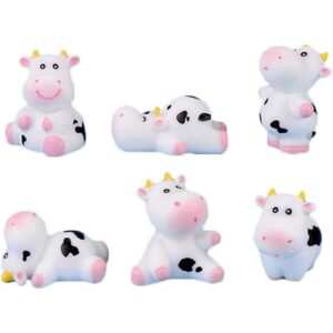 6 figuras en miniatura de animales de vaca decoración de
