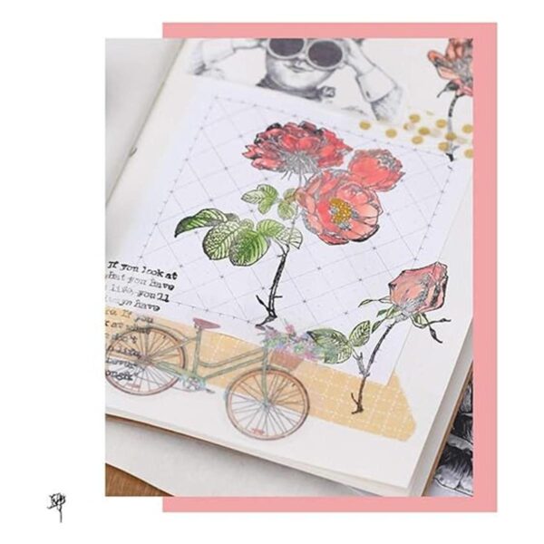 Sello de goma diseño de hojas de rosas y flores sello_2