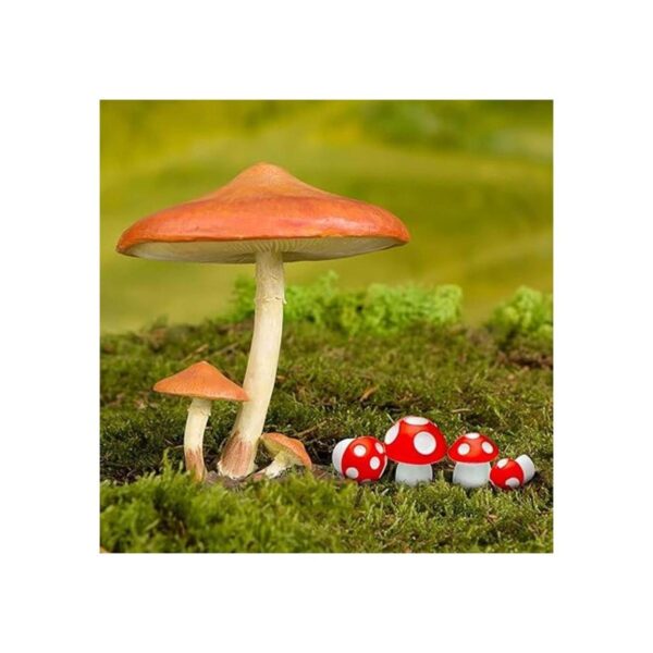 Lindas figuras miniaturas de hongos pequeños adornos de_6