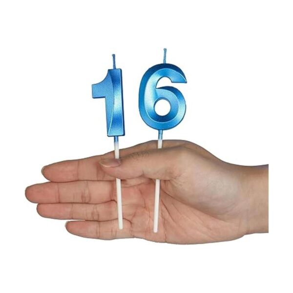 Velas azules de 11 y 1 cumpleaños para pasteles número 11_4