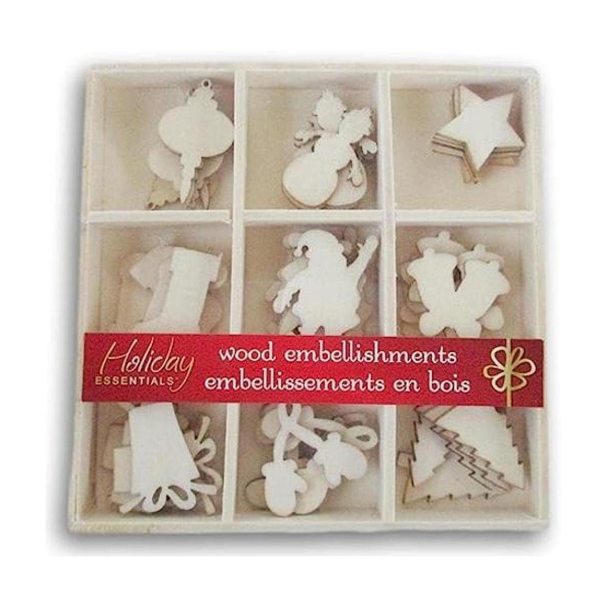 Mini corte láser en forma de madera iconos de invierno y
