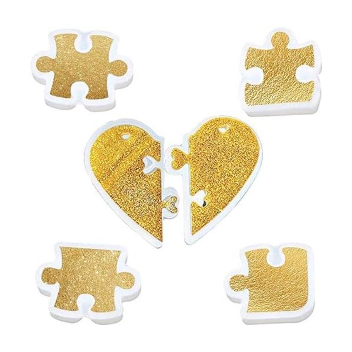 5 unidsset rompecabezas pieza silicona resina moldes
