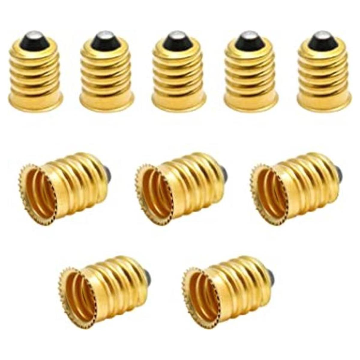 Qjaiune 10 unidades E14 a E12 adaptador convertidor
