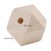 50 cuentas de madera natural sin terminar geométrica
