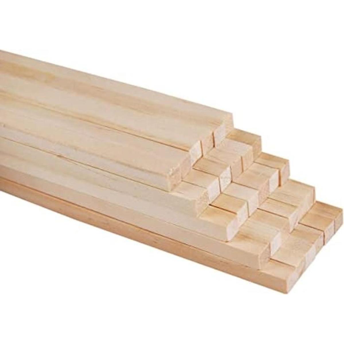 30 varillas cuadradas de madera de 18 x 12 pulgadas