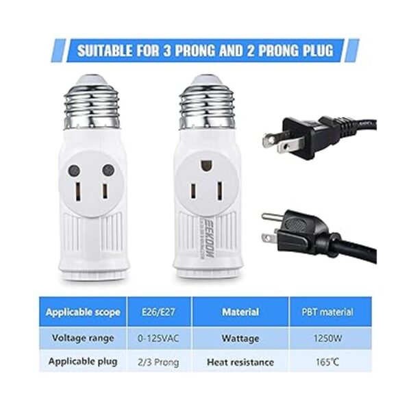 Adaptador de enchufe de luz de 3 puntas adaptador de_2