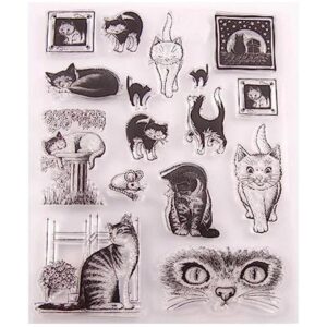 Furry Cats Meow Pet Sello de goma transparente para álbum_1
