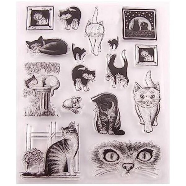 Furry Cats Meow Pet Sello de goma transparente para álbum_1