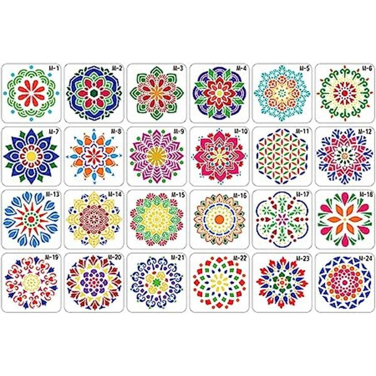 Kinteshun Plantilla de pintura de mandala reutilizable