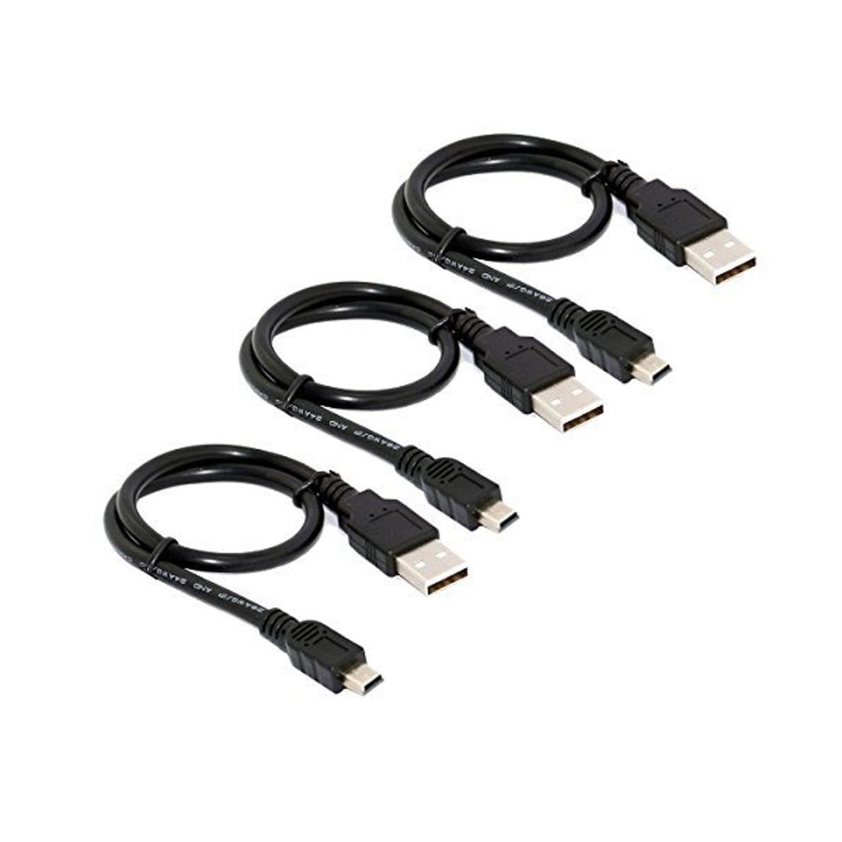SaiTech IT Paquete de 3 cables USB 2.0 A a Mini de 5 pines
