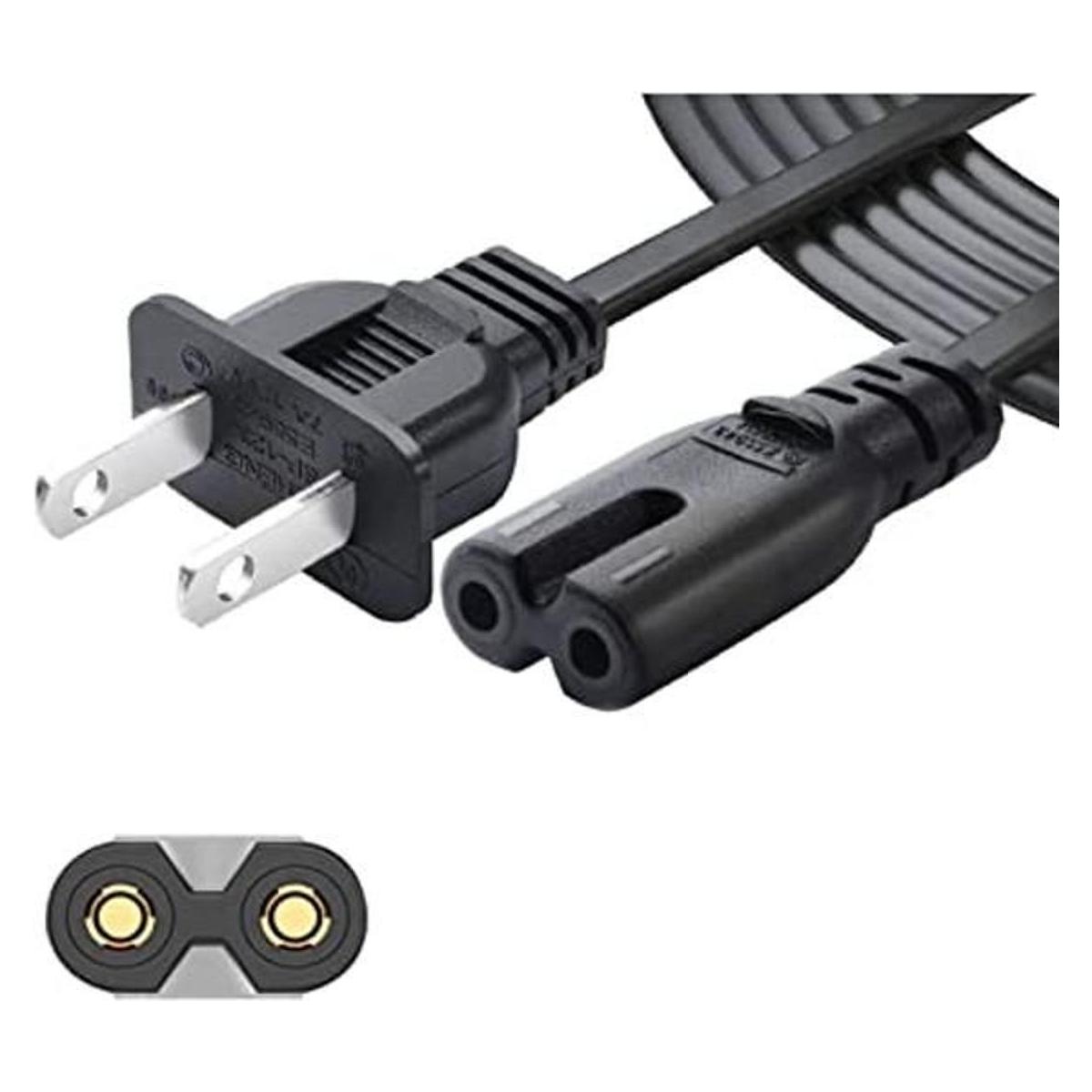 Chanzon Cable de alimentación de CA de dos clavijas con