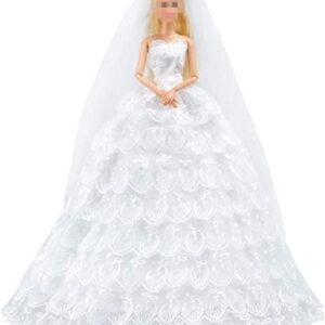 ETING Vestido largo de Princesa de boda con velo para_1