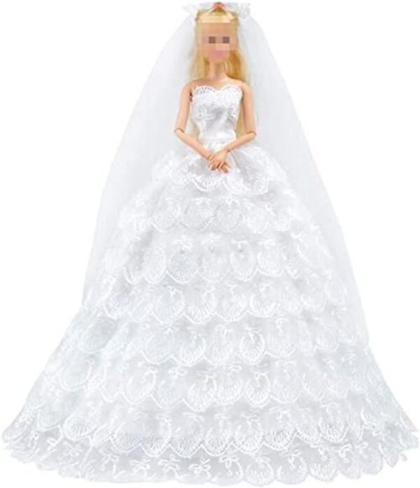 ETING Vestido largo de Princesa de boda con velo para_1