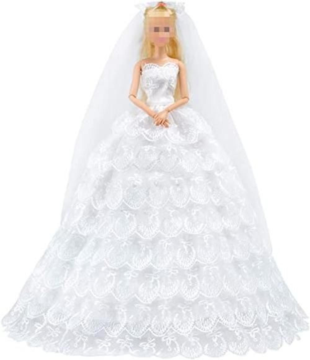 ETING Vestido largo de Princesa de boda con velo para