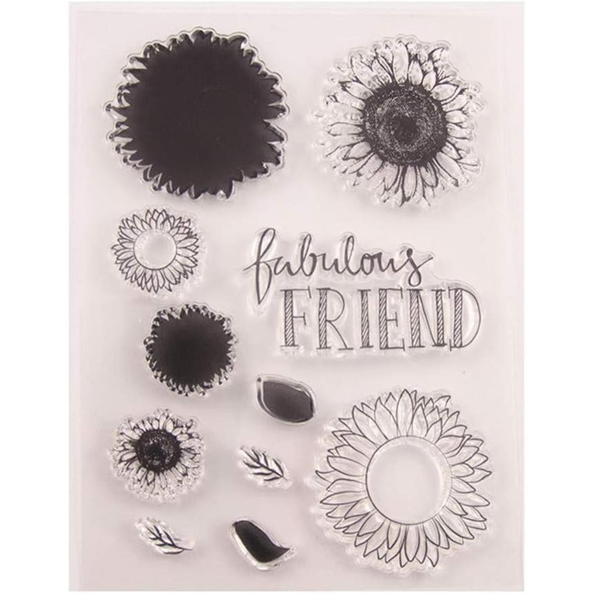 Fabulous Friends Sello de goma transparente con diseño de