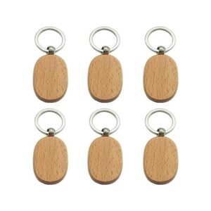 BTYONON 12 llaveros de madera en blanco personalizados EDC_1