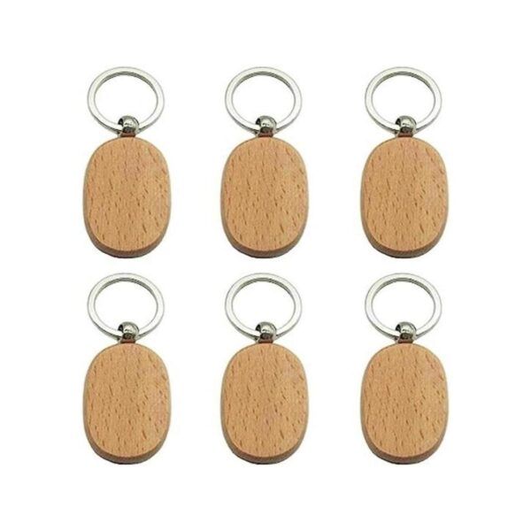 BTYONON 12 llaveros de madera en blanco personalizados EDC_1