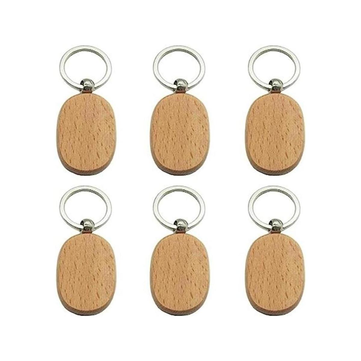 BTYONON 12 llaveros de madera en blanco personalizados EDC