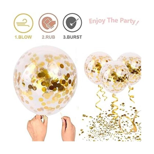 Globos de confeti negro y dorado paquete de 50 globos de_4