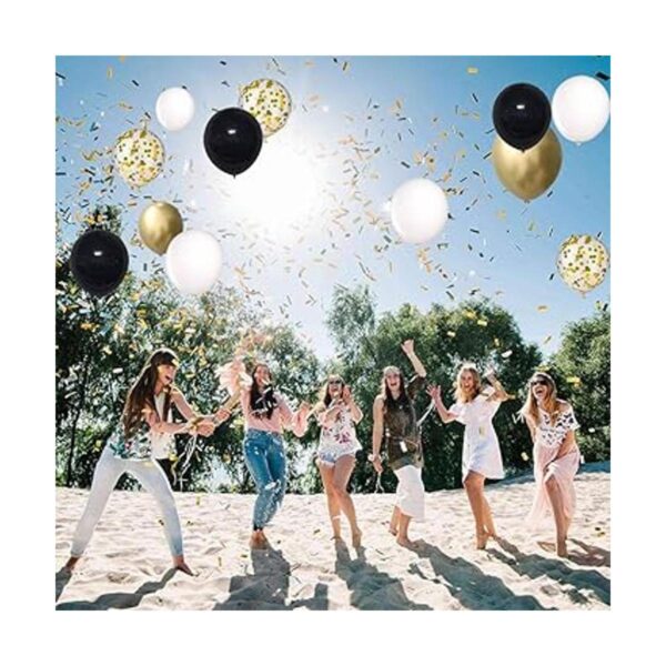 Globos de confeti negro y dorado paquete de 50 globos de_6