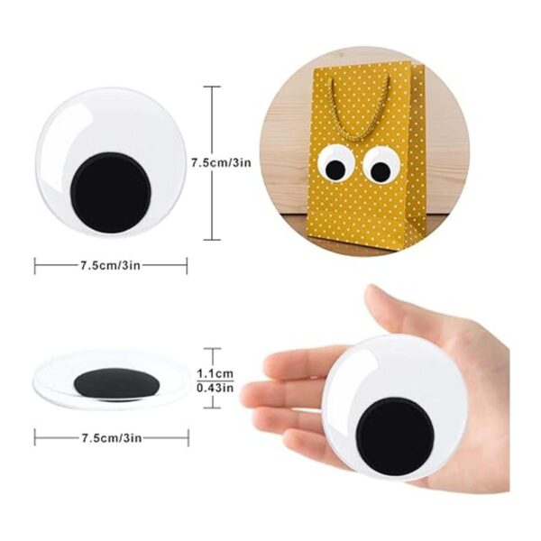 KIMOBER Ojos de 3 pulgadas para manualidades color negro