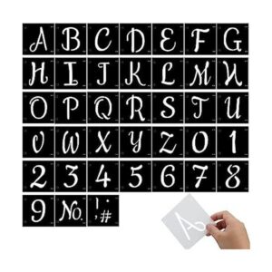 38 plantillas de letras reutilizables de plástico para