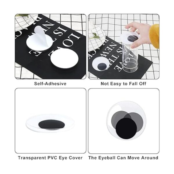 KIMOBER Ojos de 3 pulgadas para manualidades color negro