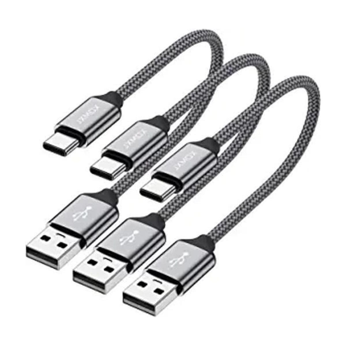 Cable USB C corto 0.8 pies paquete de 3 cable de carga