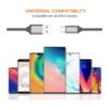 Cable USB C corto 0.8 pies paquete de 3 cable de carga_6