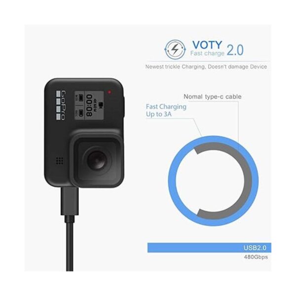Cable de carga USB C de 6 pies para GoPro Hero 9 Hero 8_5