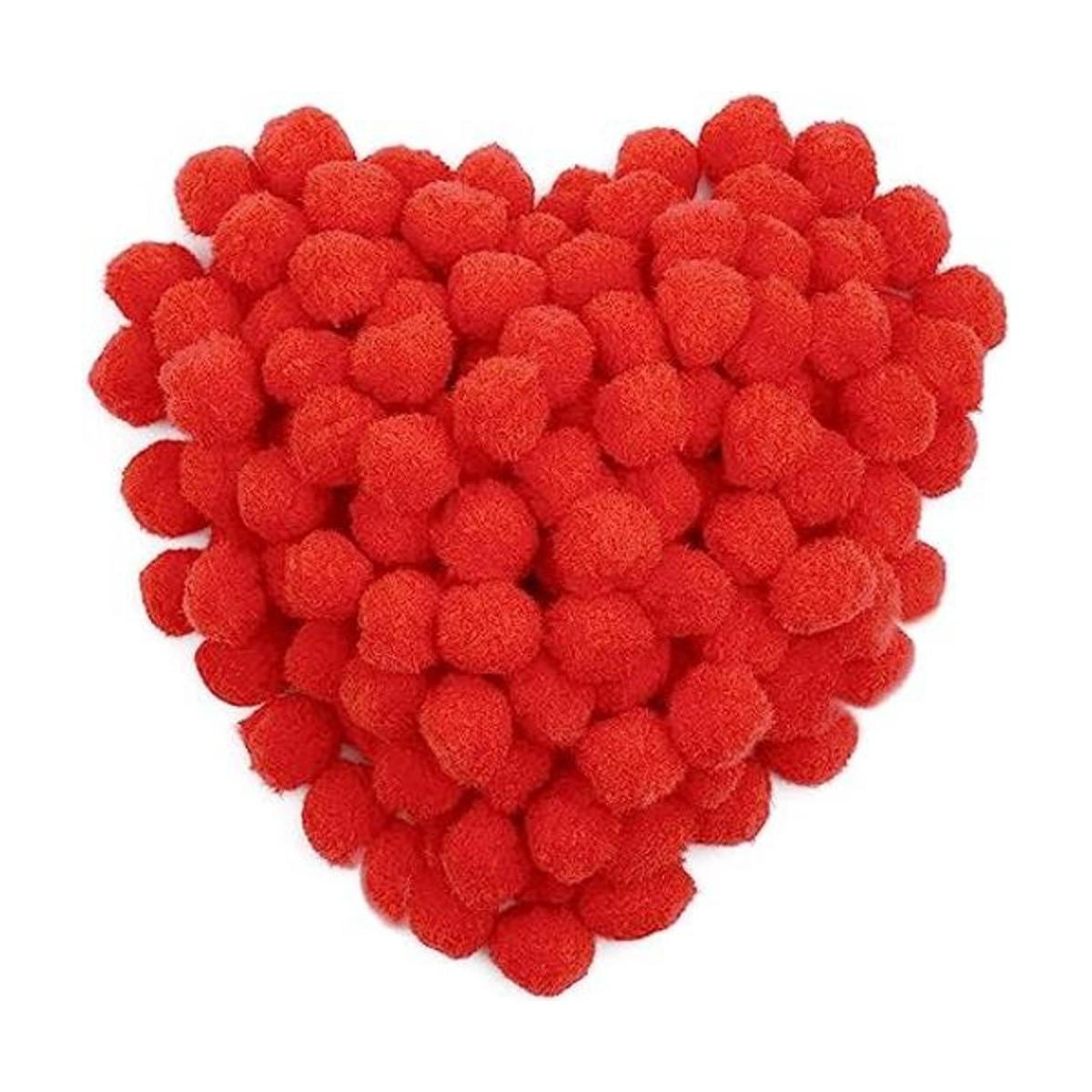 150 pompones pompones rojos de 1 pulgada bolas de pompón