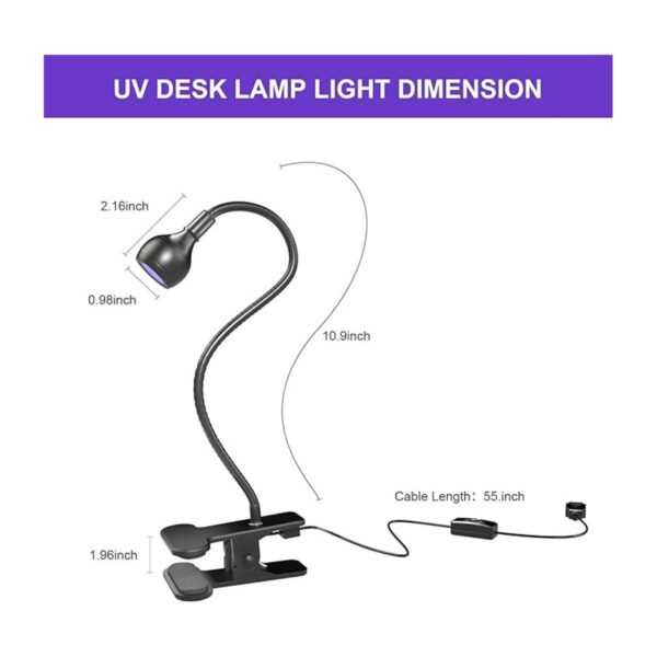 COSOOS Lámpara de luz UV para uñas lámpara negra de 395