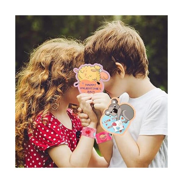 Mibor Tarjetas de San Valentín para niños 30 pulseras de_2
