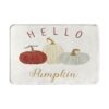 Hello Fall Alfombra de baño de calabaza para el baño o el